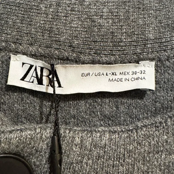 Zara Gray Wrap Shoulder Women's Sweater NWT - Picture 6 of 7